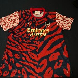 Adidas x Stella McCartney Leopard Print Crossover Arsenal FC pre-match jersey